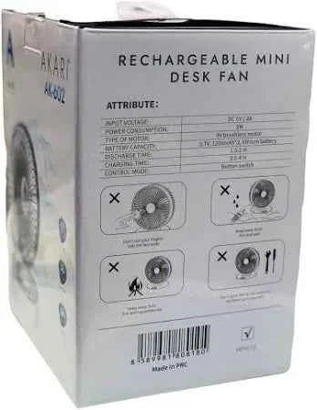 Akari AK-602 Mini Desk Fan - The Ultimate Portable Cooling Solution